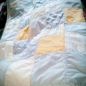 Patchwork Quilt in Blue and Yellow